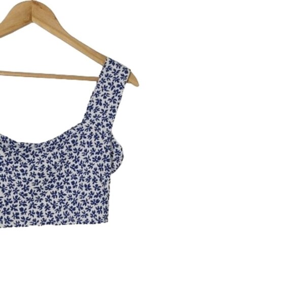 NWOT Reformation Rika Blue Floral Bombay Knit Top Women's Size L - Picture 5 of 14